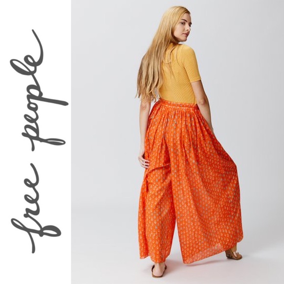 NWOT!! Free People Dream Time Orange Lounge pant - Picture 3 of 7